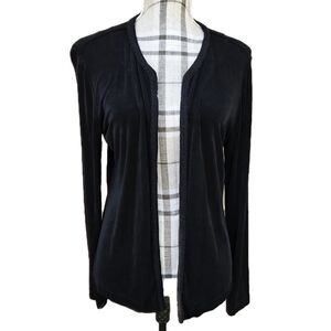 Travelers by Chico’s Size 1 Black Open Front Jacket Cardigan Women's Medium 8
